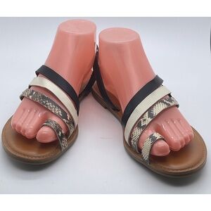 NEW Franco Sarto “Jillian” Black/White/Brown Strappy Sandals Size 8.5